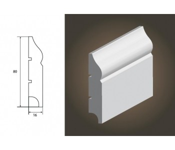 Listwa przypodłogowa mdf biała Atena 80 Lagrus 80x16
